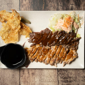 12B.TERIYAKI CHICKEN, TERIYAKI BEEF & TEMPURA
