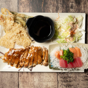 3A2.SASHIMI, TERIYAKI CHICKEN, & TEMPURA