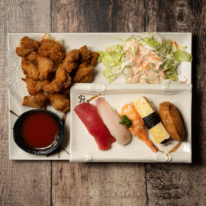 7. SUSHI (5 pcs) & SESAME CHICKEN