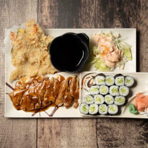 C - 12: Sashimi, Teriyaki Chicken and Beef and Tempura