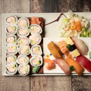 C - 22: MIXED SUSHI (7 pcs) & CALIFORNIA ROLL (16 pcs)